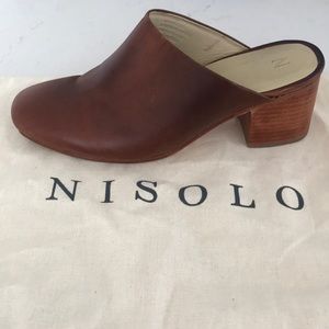 Nisolo Paloma Mules Sz 7 Burgundy